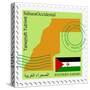 Stamp with Map and Flag of Western Sahara-Perysty-Stretched Canvas