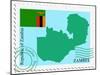 Stamp with Map and Flag of Zambia-Perysty-Mounted Art Print