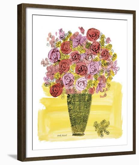 (Stamped) Basket of Flowers, 1958-Andy Warhol-Framed Art Print