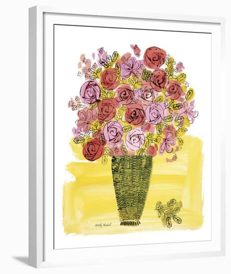 (Stamped) Basket of Flowers, 1958-Andy Warhol-Framed Art Print