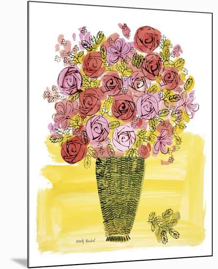 (Stamped) Basket of Flowers, 1958-Andy Warhol-Mounted Art Print