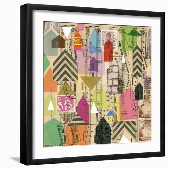 Stamped Houses I-Nikki Galapon-Framed Art Print