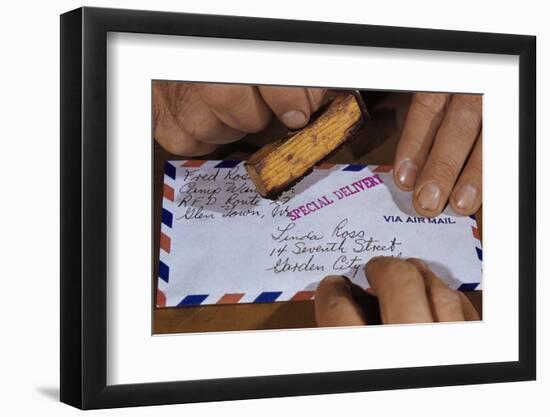 Stamping Letter for Special Delivery-null-Framed Photographic Print