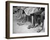 Stamping their Feet, Children from the Avondale Camp Wait to Be Fitted with Free Shoes-Ed Clark-Framed Photographic Print