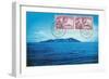 Stamps and View of Pitcairn Island-null-Framed Art Print