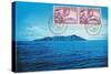 Stamps and View of Pitcairn Island-null-Stretched Canvas