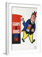 Stamps in Books Save Time-null-Framed Art Print