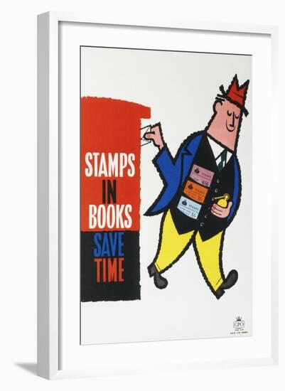 Stamps in Books Save Time-null-Framed Art Print