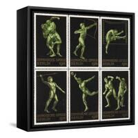 Stamps Marking Germany 1916 Berlin Olympic Games, With Various Events Represented-null-Framed Stretched Canvas