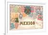 Stamps of Mexico-null-Framed Premium Giclee Print