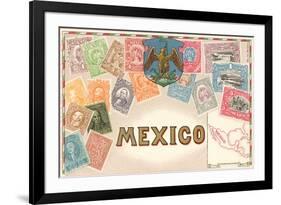 Stamps of Mexico-null-Framed Premium Giclee Print