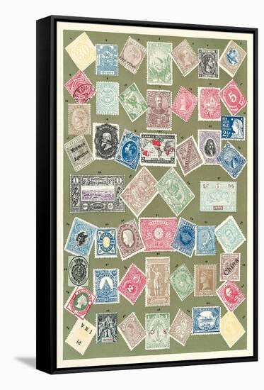 Stamps of the World-null-Framed Stretched Canvas
