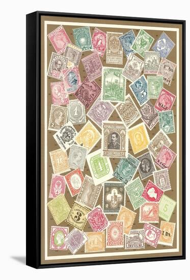 Stamps of the World-null-Framed Stretched Canvas