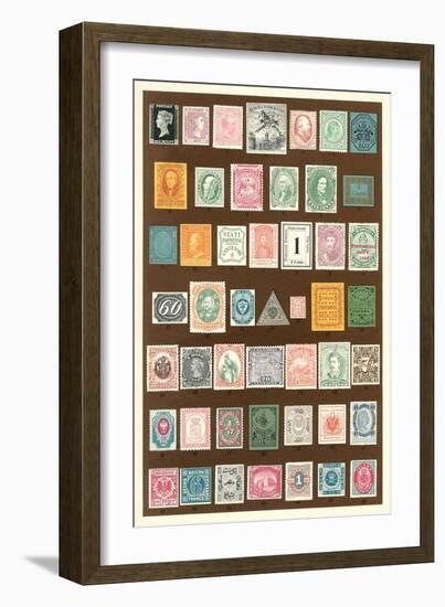 Stamps of the World-null-Framed Premium Giclee Print