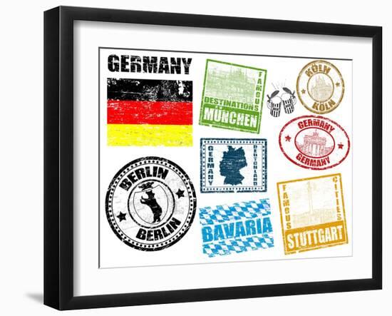 Stamps With Germany-radubalint-Framed Art Print