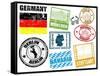 Stamps With Germany-radubalint-Framed Stretched Canvas