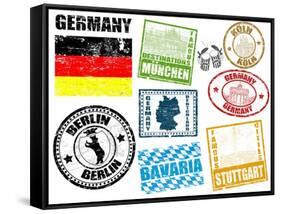 Stamps With Germany-radubalint-Framed Stretched Canvas