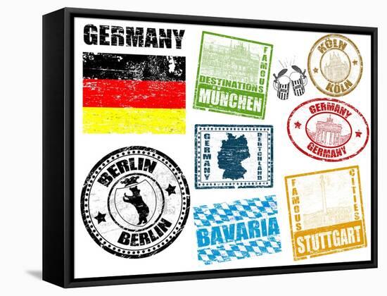 Stamps With Germany-radubalint-Framed Stretched Canvas