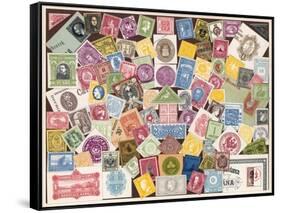 Stamps-European School-Framed Stretched Canvas