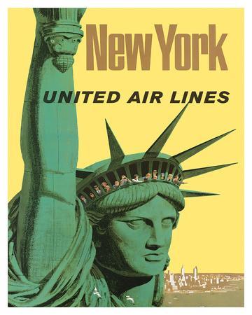 Vintage United "NEW ENGLAND" Travel Poster 11 by 17