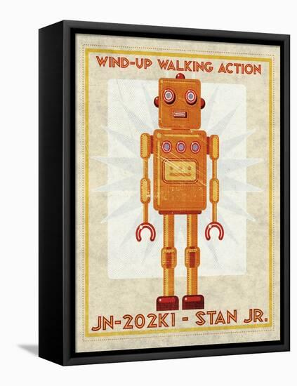 Stan Jr. Box Art Robot-John W Golden-Framed Stretched Canvas