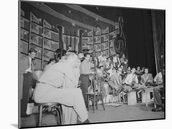 Stan Kenton, Eddie Safranski, Bob Cooper, Art Pepper, Ray Wetzel, Chico Alvarez, Harry Betts et al-William Paul Gottlieb-Mounted Photographic Print