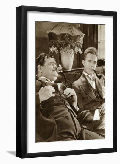 Stan Laurel and Oliver Hardy, American-Based Comedy Duo, 1933-null-Framed Giclee Print