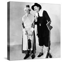 Stan Laurel and Oliver Hardy in a Thanksgiving-Themed Mgm Publicity Shot, Early 1930S-null-Stretched Canvas