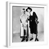 Stan Laurel and Oliver Hardy in a Thanksgiving-Themed Mgm Publicity Shot, Early 1930S-null-Framed Photo