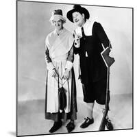 Stan Laurel and Oliver Hardy in a Thanksgiving-Themed Mgm Publicity Shot, Early 1930S-null-Mounted Photo