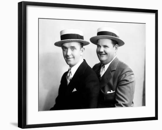 Stan Laurel and Oliver Hardy [Laurel & Hardy] in Early Hal Roach Studio Portrait Shot, c. Mid 1920s-null-Framed Photo