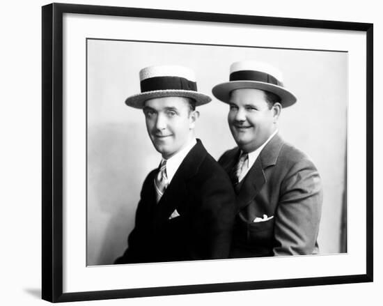 Stan Laurel and Oliver Hardy [Laurel & Hardy] in Early Hal Roach Studio Portrait Shot, c. Mid 1920s-null-Framed Photo