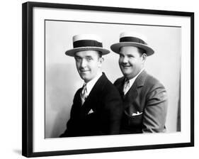 Stan Laurel and Oliver Hardy [Laurel & Hardy] in Early Hal Roach Studio Portrait Shot, c. Mid 1920s-null-Framed Photo