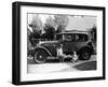 Stan Laurel at the wheel of 1927 Hupmobile with his wife Lois and daughter Lois-null-Framed Photographic Print