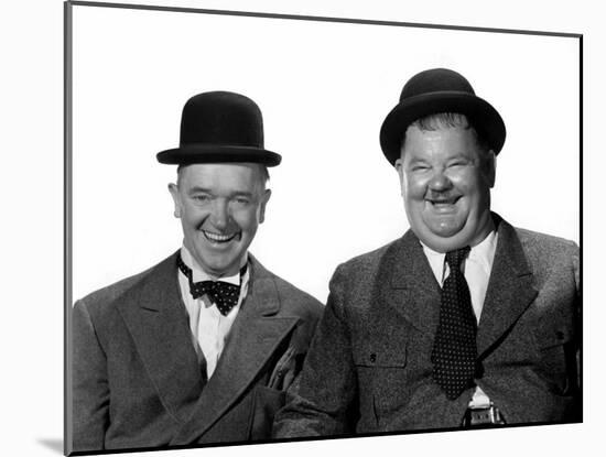 Stan Laurel, Oliver Hardy, c.1940s-null-Mounted Photo