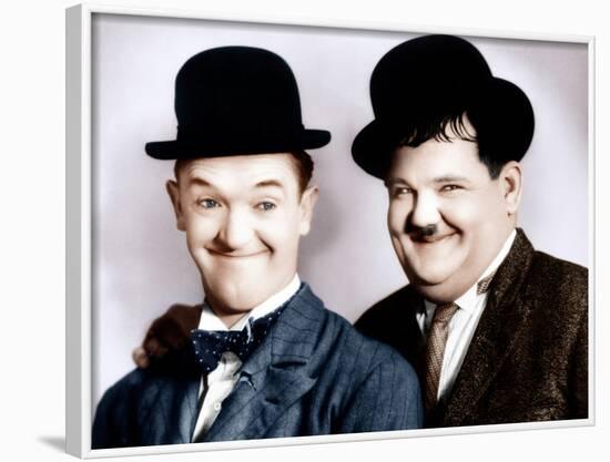 Stan Laurel, Oliver Hardy, ca. 1930s-null-Framed Photo