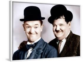 Stan Laurel, Oliver Hardy, ca. 1930s-null-Framed Photo