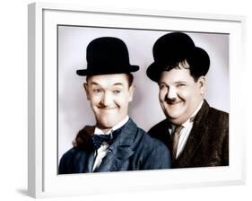 Stan Laurel, Oliver Hardy, ca. 1930s-null-Framed Photo