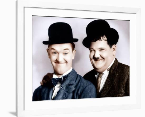 Stan Laurel, Oliver Hardy, ca. 1930s-null-Framed Photo