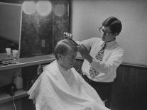 Gov. Jimmy Carte Receiving a Hair Cut-Stan Wayman-Photographic Print