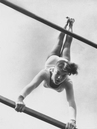 US Gymnast Muriel Davis Practicing at the National Gymnastic Clinic