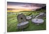 Stanage Edge Millstones at Sunrise, Peak District National Park, Derbyshire-Andrew Sproule-Framed Photographic Print