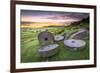 Stanage Edge Millstones at Sunrise, Peak District National Park, Derbyshire-Andrew Sproule-Framed Photographic Print