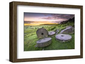 Stanage Edge Millstones at Sunrise, Peak District National Park, Derbyshire-Andrew Sproule-Framed Photographic Print