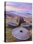 Stanage Edge Wheelstones (Millstones) and Frosty Winter Moorland Sunrise, Peak District National Pa-Neale Clark-Stretched Canvas