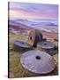 Stanage Edge Wheelstones (Millstones) and Frosty Winter Moorland Sunrise, Peak District National Pa-Neale Clark-Stretched Canvas