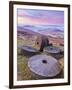 Stanage Edge Wheelstones (Millstones) and Frosty Winter Moorland Sunrise, Peak District National Pa-Neale Clark-Framed Photographic Print