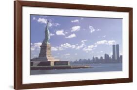 Stand Tall for Freedom-Statue Lib and Wtc-Steve Vidler-Framed Art Print