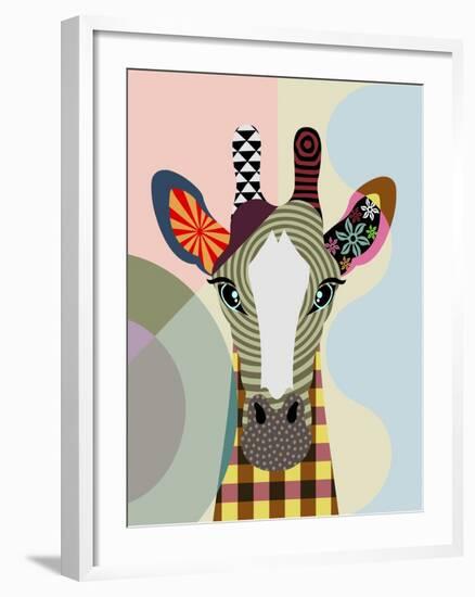 Stand Tall Giraffe-Lanre Adefioye-Framed Premium Giclee Print