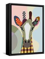 Stand Tall Giraffe-Lanre Adefioye-Framed Stretched Canvas